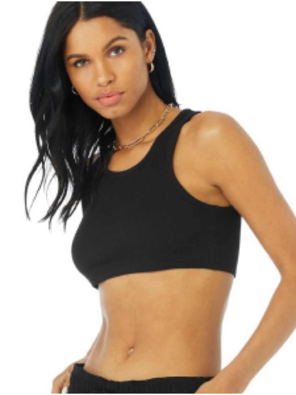 NWT - Alo Yoga Ribbed Crop Vibe Tank in Black size small